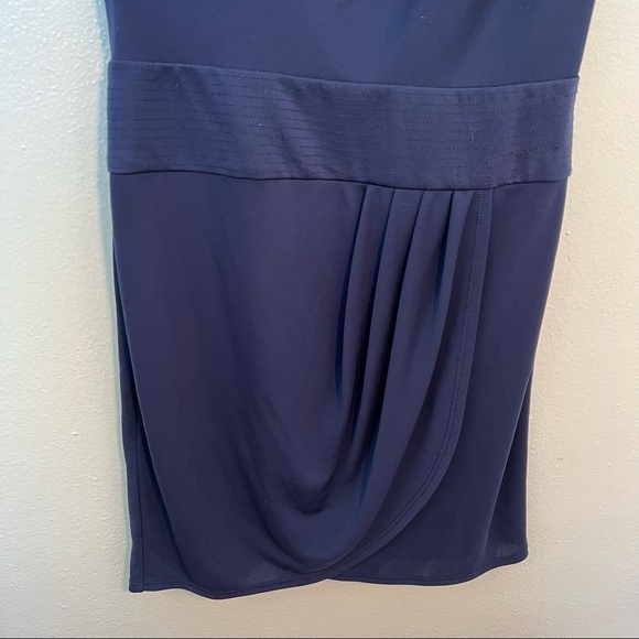 BCBGMAXAZRIA Sleeveless Dress Cowl Neck Navy Blue - Picture 5 of 12